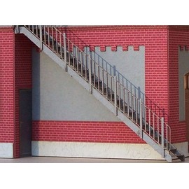 modellbahn-exklusiv Stair Climb Outdoor Staircase, Lasercut Construction Kit for Gauge H0, 1:87