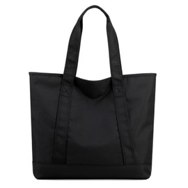 MT's Shop SH356 Women's Tote Bag, A4, Plain, Waterproof, Large Capacity, Thick, Nylon, Shoulder Bag, Handbag, Mother's, Students, Commuting to Work, Black