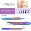 SIVOTE Eyelash Extension Tweezers Fiber Tips, Set of 6, Curved,