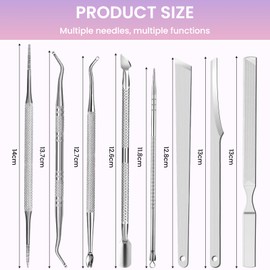 8-Piece Pedicure Set for Removing Ingrown Toenails, Professional Stainless Steel Foot Care Tool with Files and Lifters, Manicure & Pedicure Set for Clean Nails on Hands and Feet