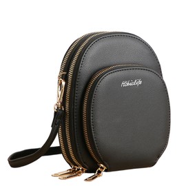 HiChiclife Women's Shoulder Bag, Large Capacity, Wallet, Shoulder Case, Lightweight, Crossbody Bag, Black