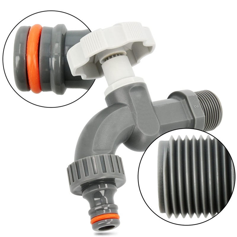 Instalguru Plastic Outlet Tap for Water Butt, 1/2 Inch x