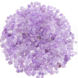 DQJRJT 400pcs Natural Chip Stone Beads 5-8mm Lavender Amethyst Healing Crystals, Irregular Gemstones with Hole Drilled, Loose Rocks Beads for DIY Jewelry Making, Bracelets, Necklaces, Earrings & Art Crafts