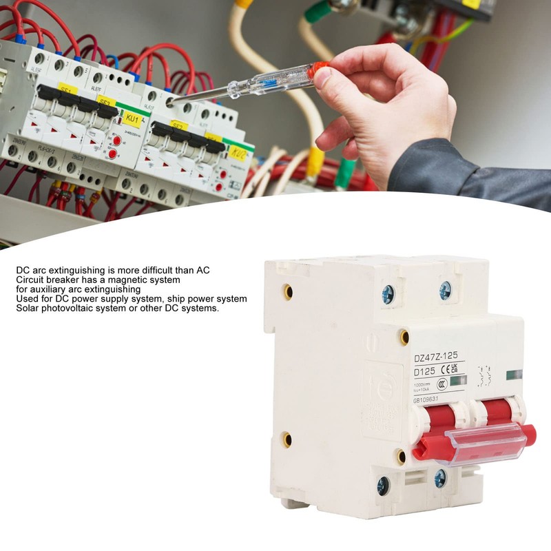 Circuit Breaker 1000 V DC 125 A C125 2P Top-Hat