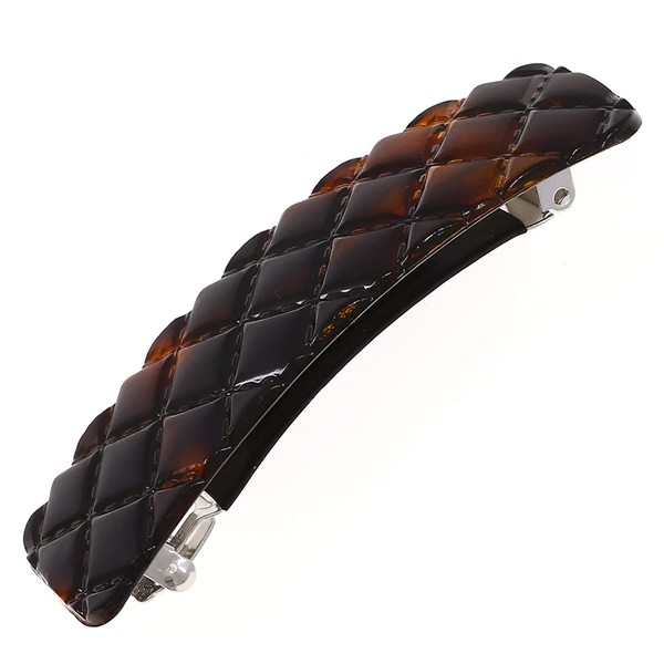 Camila Paris CP2631 French Hair Barrettes Clips for Girls, Tortoise Shell, Automatic Clasp Strong Hold Grip Hair Clips for Women, No Slip and Durable Styling Girls Hair Accessories, Made in France