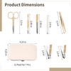 12Pack Stainless Steel Manicure Sets, 7pc Mini Travel Nail Grooming