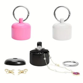 Mini Jewellery Storage Box, Compact & Waterproof, For Rings, Earrings, Necklaces (White)