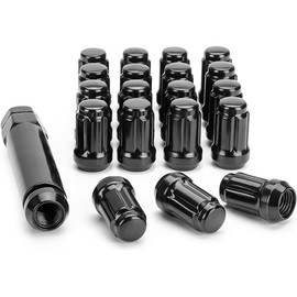 M12x1.5 Lug Nuts, 16pcs 6 Spline LugNut with Socket for Polaris RZR, ATV 12x1.5 Black Wheel LugNuts for Ranger XP 900/1000 Can Am X3 Honda Pioneer 1000 General RZR Turbo/Turbo S on UTV's Wheels