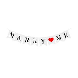 Marry Me Banner 16.4Ft, Marry Me Sign for Wedding Proposal Decorations, Marry Me Letters for Valentine's Day Engagement Marriage Bridal Shower Decor