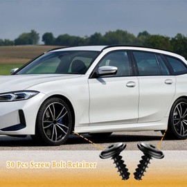 FUYIOCN Engine Undertray Screws, 30 Pcs Screw Bolt Retainer Car Fender for Engine Cover Undertray