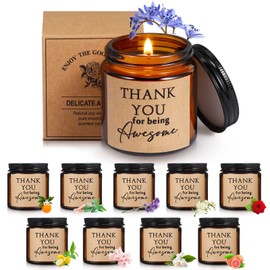 Fumete 10 Pcs Thank You Candles Bulk Christmas Candle Thank You for Being Awesome Scented Candles Inspirational Thank You Gifts for Women Medical Assistant Appreciation Gifts Employee Team(Tawny)
