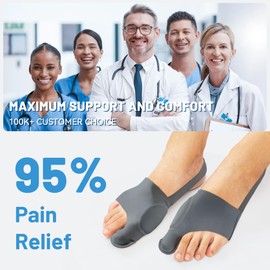 LEOWEER Bunion Pain Sleeve,Breathable Bunion Big Toe Sock with Anti-Slip Heel Grip,Extra Thick Gel Pads & Adjustable Straps for Hallux Valgus Comfort,4 Sizes for Men & Women.