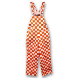Checked Orange and White Overall Bibs