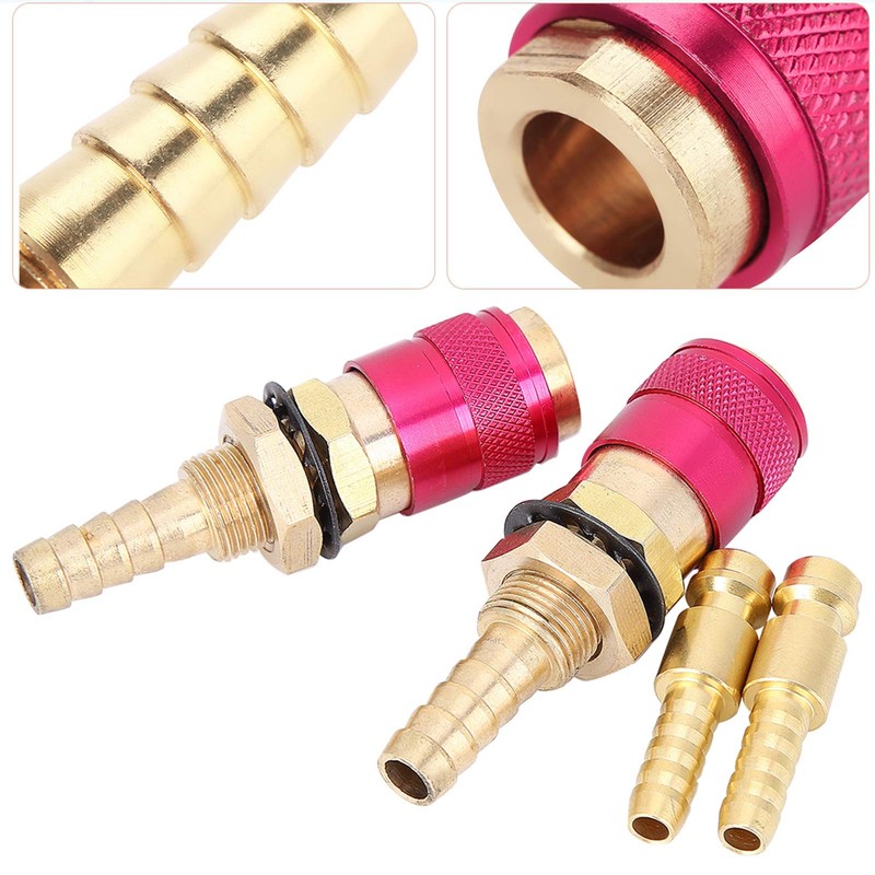 2 pieces 8 mm water-cooled and gas adapter, quick hose