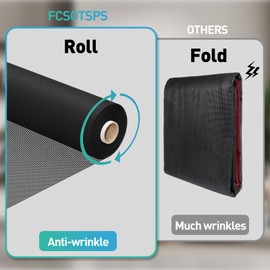 FCSOTSPS Pet Proof Window Screen Roll,37.4INx16.4FT Polyester Window Screen Mesh, Heavy Duty Screen Replacement Kit for Window, Door,Pet,Patio,Porch (14x11 Mesh)