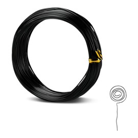 18 Gauge 1mm Aluminum Craft Wire, GLADFRESIT 10M Bendable Metal Wire for Crafting, Sculpting, Floral Jewelry Making (Black)