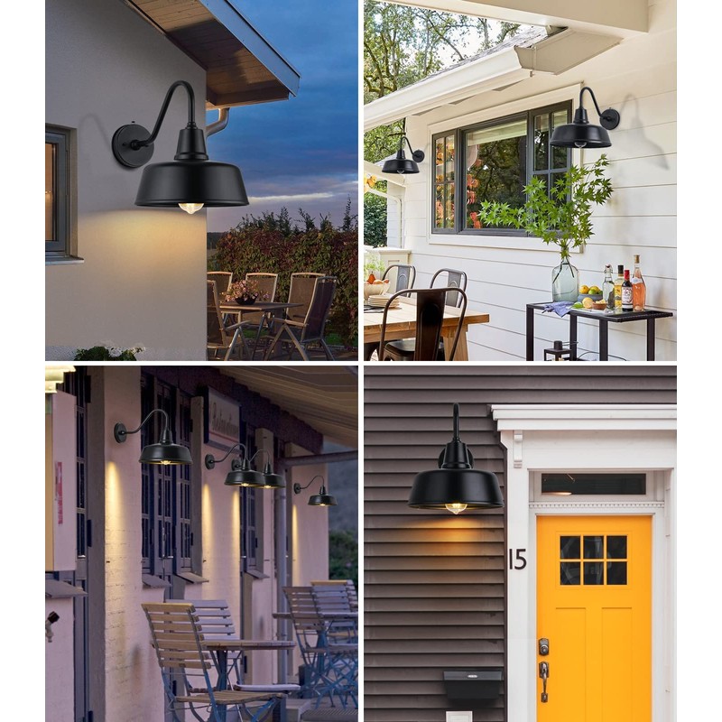 JOESA Dusk to Dawn Outdoor Farmhouse Barn Light, Waterproof, Rust