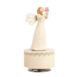 Caja de Música de Ángel, Regalos de Figura Musical Esculpida Pintada a Mano Caja de Música de Mariposa Figurilla de Ángel Guardián para Hija Mujeres C