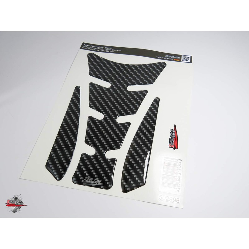 BIKE-label 502998 Tank Pad Motorcycle Protection Sticker Carbon Look Black