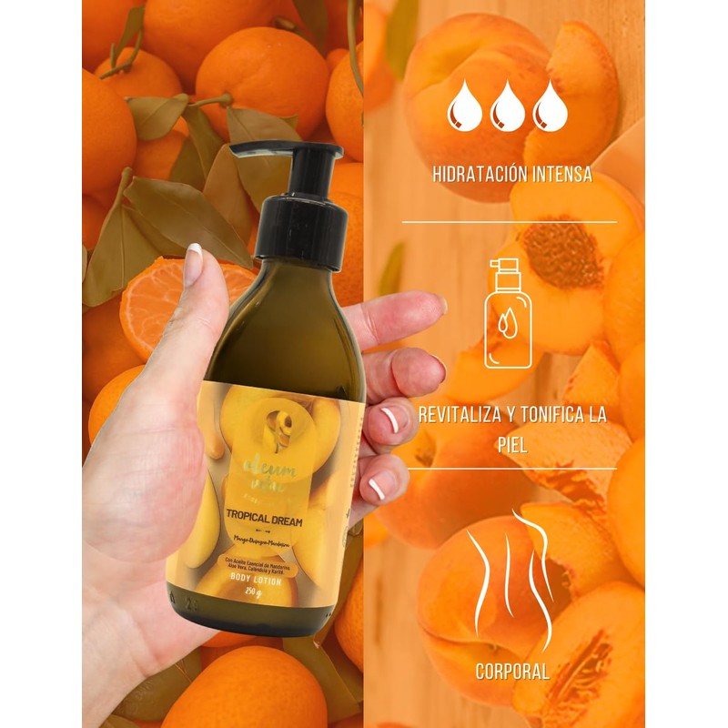 Crema Corporal Tropical Dream Mango Durazno Mandarina, 250g