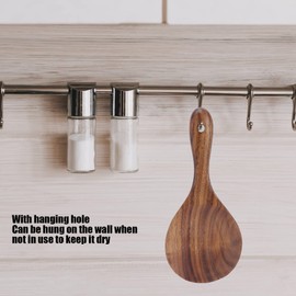 Rice Paddle, Wooden Serving Spoon, Rice Scoop, Cookware, Tableware, Wooden Spoon, Non-Stick Coating, Heat Resistant, Cooking Paddle, Spatula, Kitchen Utensils for Home Accessories