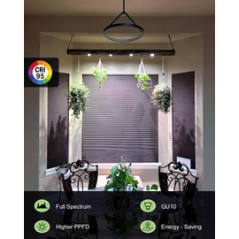 DOMMIA Grow Light, GU10 Full Spectrum Grow Light Bulb, 5W 110V PAR16 LED Plant Light Bulb for Indoor Plants, Neutral White 4000K, 3-Count