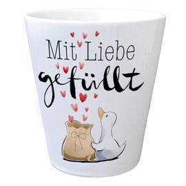 speecheese Duck Flower Pot with Saying Filled with Love Valentine's Day Gift Wedding Gift Romantic Messenger of Love for Valentine's Day Wedding Personal Greetings