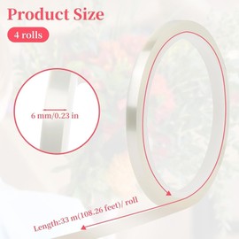4 Rolls of 6MM*33M Clear Floral Tape, Clear Waterproof Florals Tape, Floral Tape for Fresh Flowers Bouquets and Flower Arrangements Crafts