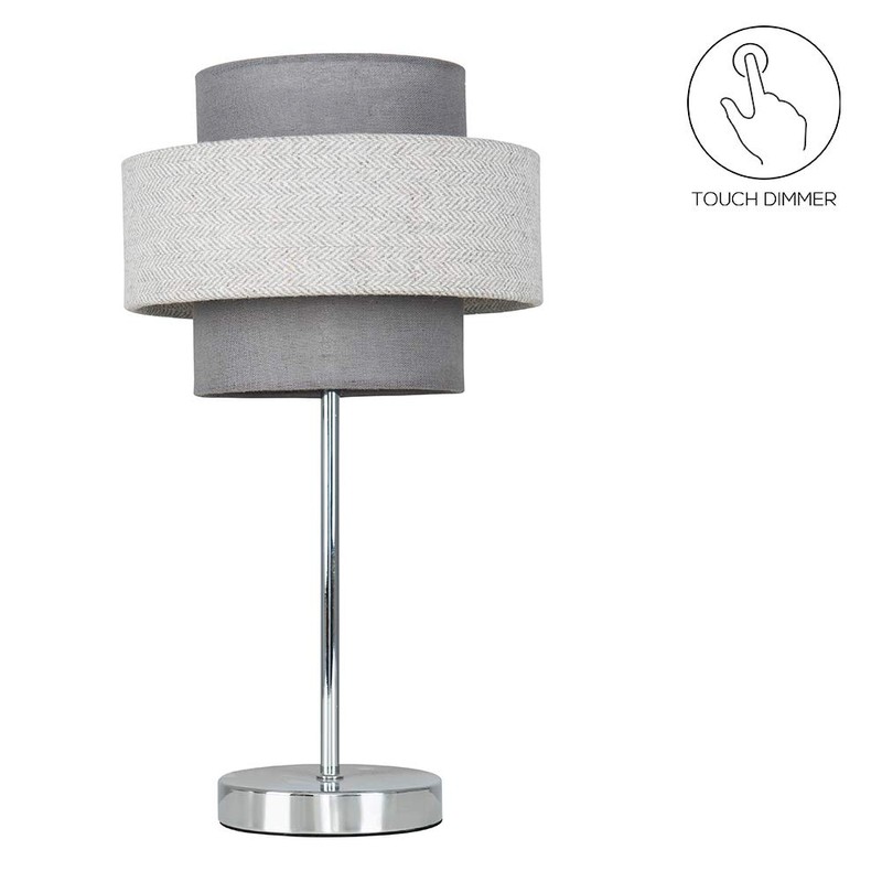 MiniSun Modern Polished Chrome Touch Bedside Table Lamp with a