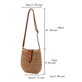 Solyinne Shoulder Bag for Women Straw Handbag Mini Summer Beach Crossbody Handwoven Beach Straw Bag