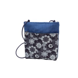 Creareki Made in Japan Shoulder Bag for Women Crossbody Lightweight Okayama Denim Margaret Mother Birthday Gift DJ-111mus, Navy×blue