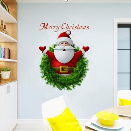 Condessacity Wall Stickers Santa Claus Hugs Father Christmas Wall Stickers Christmas Glass Window Stickers Christmas Wallpaper Christmas Door Stickers Wall Stickers Merry christmas wall sticker decoration window stickers removable wall stickers