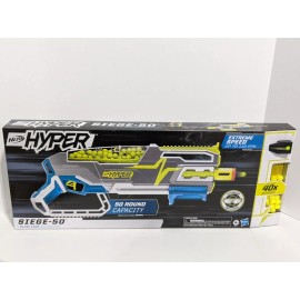 Nerf Hyper Siege-50 Pump-Action Blaster, 40 Nerf Hyper Rounds Included [NEW]