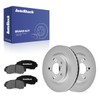 AutoShack Front Vented Drilled & Slotted E-Coated Brake Rotors +
