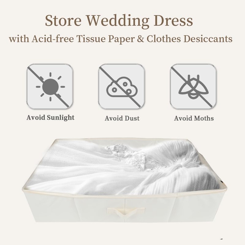 Wedding Dress Storage Box: Dresses Preservation Bag with 30Pcs Acid-free