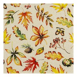 HOME FASHION Napkin Leaves Natural 33 x 33 cm Pack of 20 Green Paper with Leaves Pattern Natural Board Decorative White Beech Oak Pine Wooden Table Outdoor Stylish Spring Stylish Festive Table