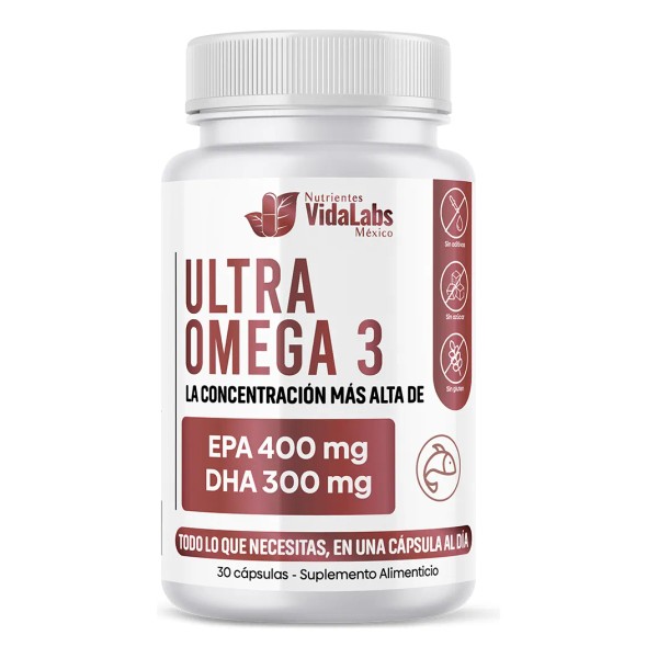 Ultra Omega 3 Nutrientes Vidalabs México 400 Mg Epa Y