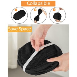 Durable Collapsible Laundry Baskets, Upgrade Foldable Pop Up Hamper for Laundry, Mesh Clothes Hamper with Side Pocket, Reinforced Carry Handles for Laundry, Bathroom, Kids Room, Dorm or Travel Black