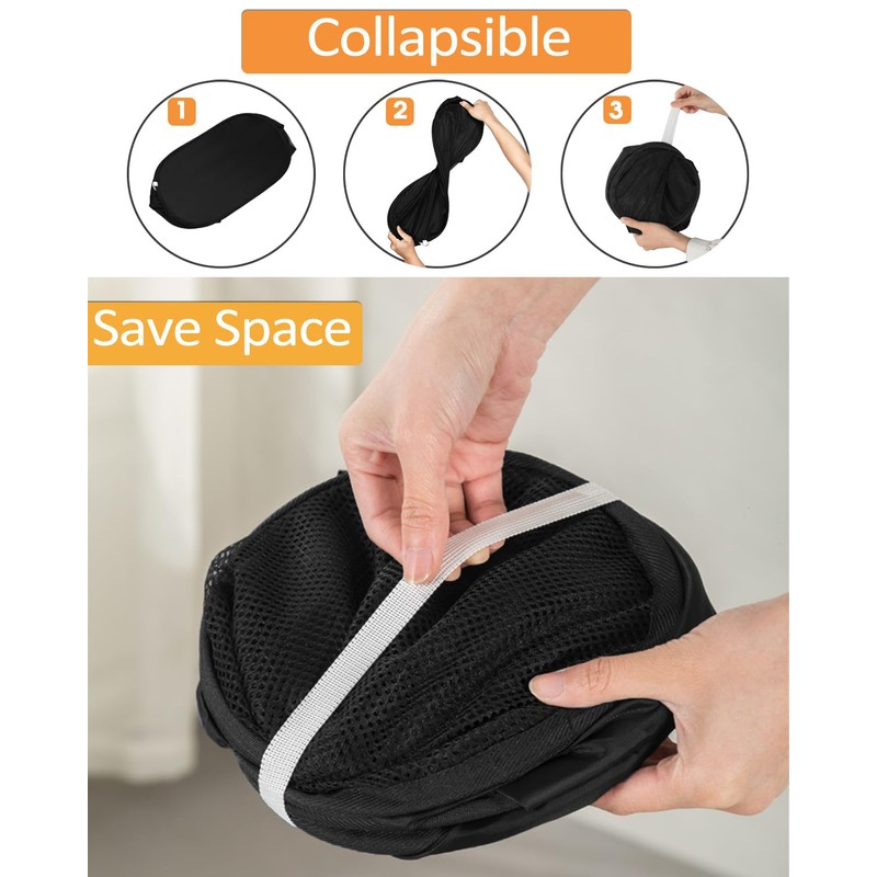 Durable Collapsible Laundry Baskets, Upgrade Foldable Pop Up Hamper for