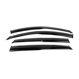 JJTQSR for Honda for Accord 2018-2022 Mugen Style Window Visors Rain Sun Guard 4pcs 4-Qty Acrylic Smoke/Tinted with Chrome Trim 224-0439