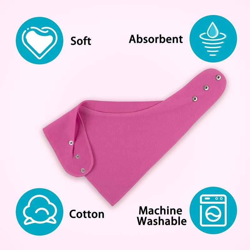 Adult Absorbent Drool Bandana Bibs, Large Soft Bibs Set for