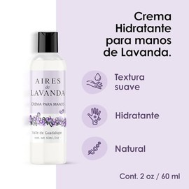 Crema para Manos Aires de Lavanda 60 ml – Hidratación Profunda con Aroma Natural de Lavanda – Cuidado Diario para Manos Suaves – Fórmula Natural y Artesanal