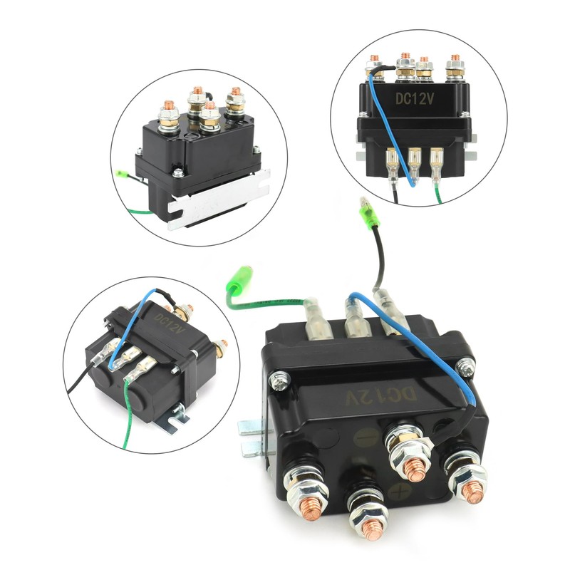 QWORK Wireless Remote Control Winch Kit - 12V, 250A, Steel,