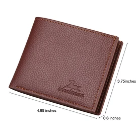MUFANDUO Slim Wallet for Men with Coin Purse, Minimalist Wallet with Zipper, Bifold Mens Wallets with Credit Card Holder, PU Leather Men's Wallet with Money Clip, Carteras Para Hombres (BROWN)