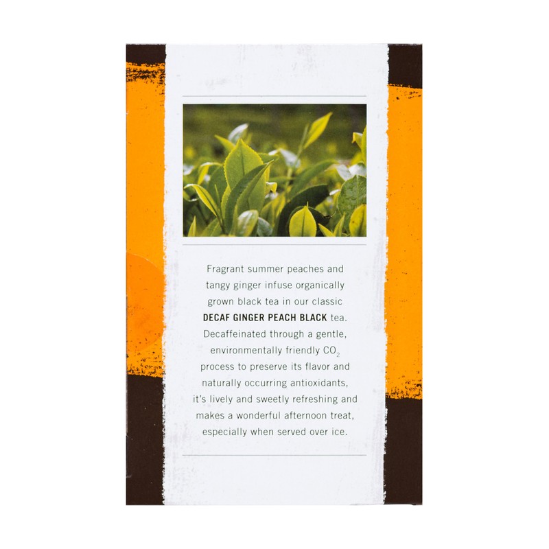 Allegro Tea, Organic Decaf Ginger Peach Black Tea Bags, 20