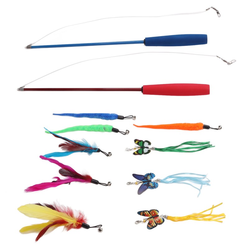 Funny Cat Feather Stick Interactive Thickening Lightweight Cat Feather Toys