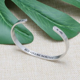Gifts for Mother Inspire Mother's Day Jewlery Inspire Cuff Bracelets for Her Best Mom Ever