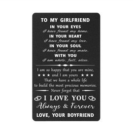 TGCNQ Gifts for Girlfriend Girlfriend Birthday Card - My Girlfriend Engraved Wallet Card, Girlfriend Gifts for Christmas Valentines