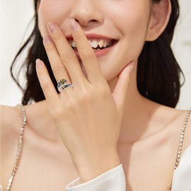 YFN Sunflower Bee Ring Sterling Silver Honeycomb Adjustable Spoon Rings Jewellery Gifts for Women (7, gold)