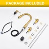Tohlar 4 Hole Kitchen Faucet, Brushed Gold Kitchen Faucet with
